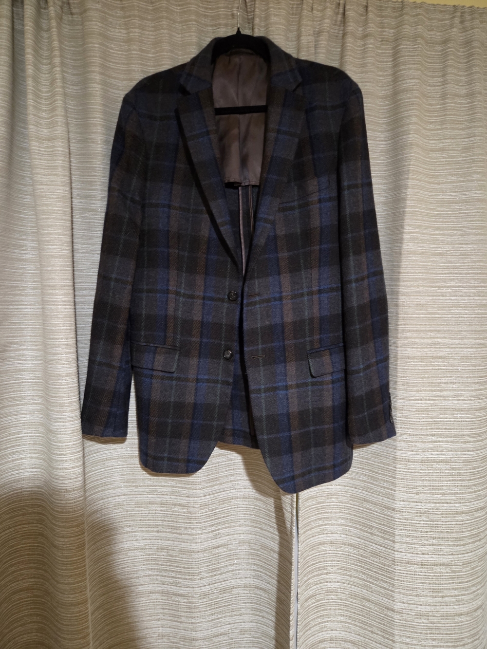 Men's Ralph Lauren Plaid Blazer - Navy, Brown & Green